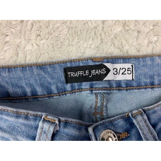 Truffle Size 3 25 Womens Jeans Skinny Raw Hem Stretch Light Wash Mid Rise — image 2 of 3